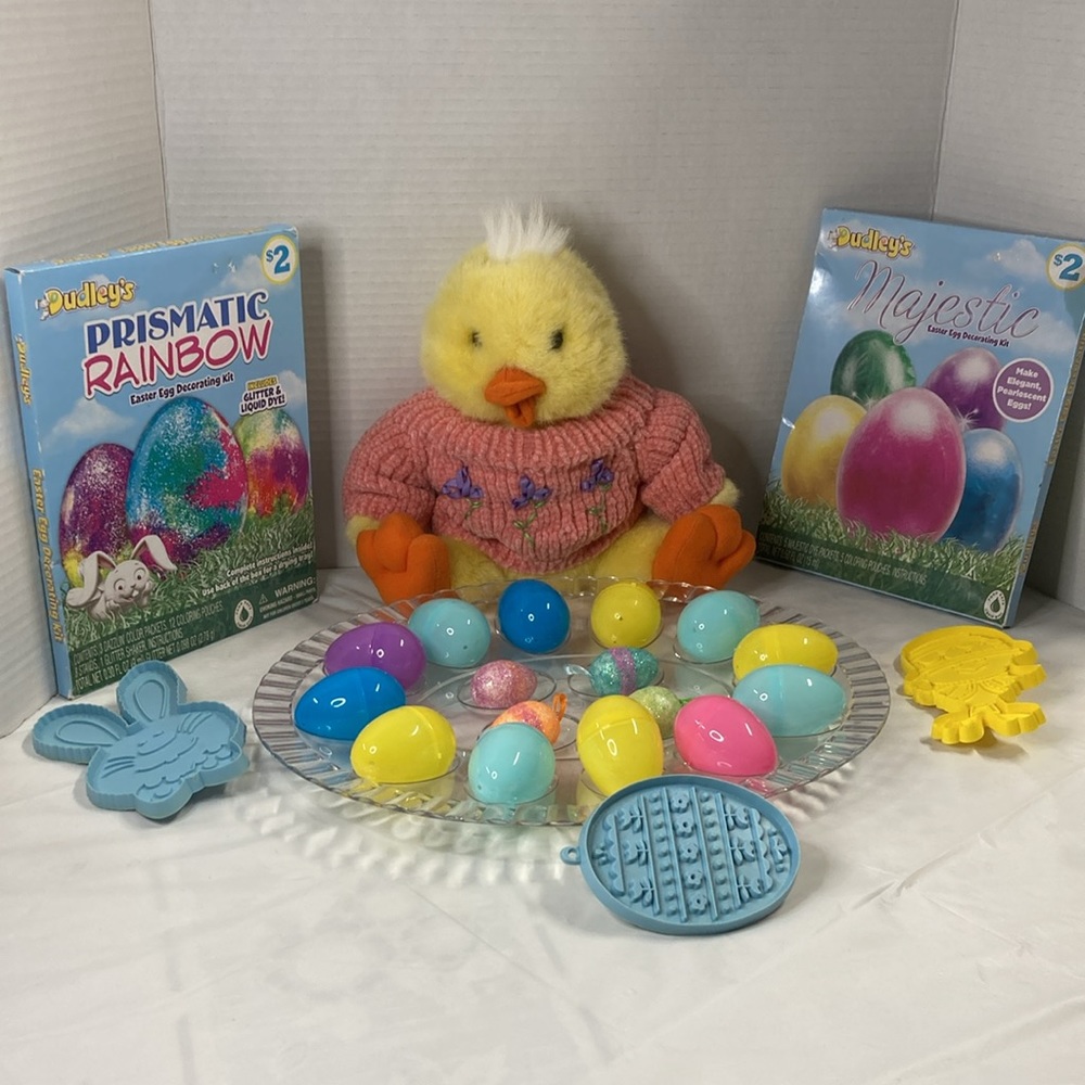 Easter Duck Plush Stuffed Animal in Sweater Cookie Cutters & Egg Tray and Kits
